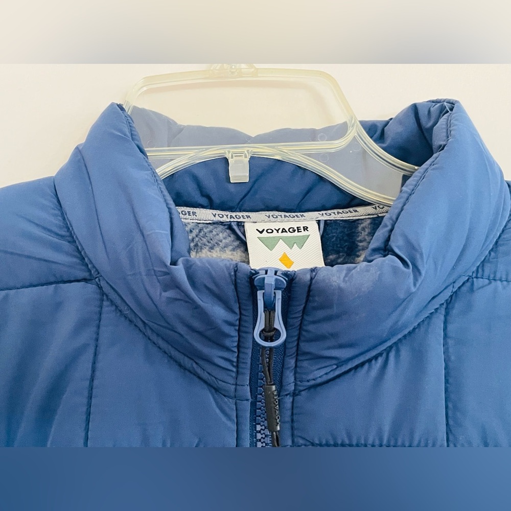 Utilitarian Voyager Blue Quilted Puffer Jacket Fleece Lined Men’s Medium - Picture 4 of 14